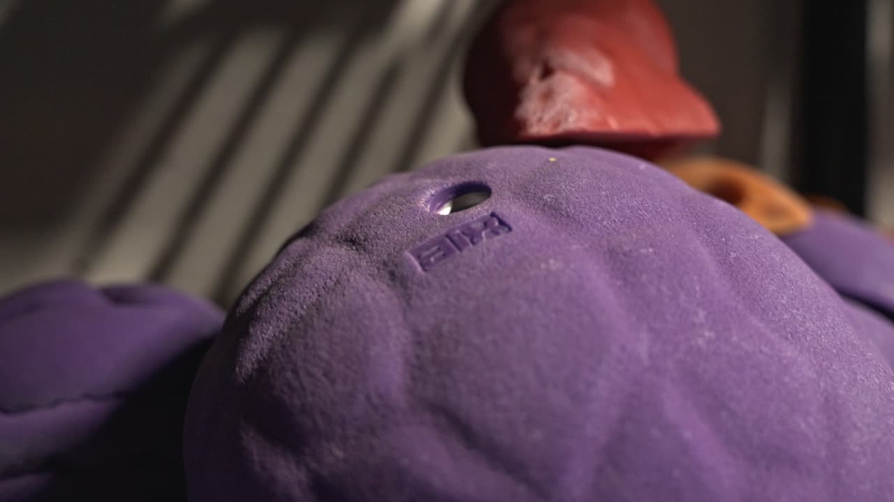 Climbing wall hold close-up